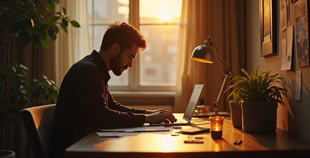 Illustration montrant un entrepreneur gérant son entreprise avec créativité et efficacité malgré des ressources limitées