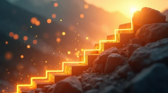 Illustration symbolique montrant la trajectoire ascendante d'un secteur d'activité avec des indicateurs de croissance